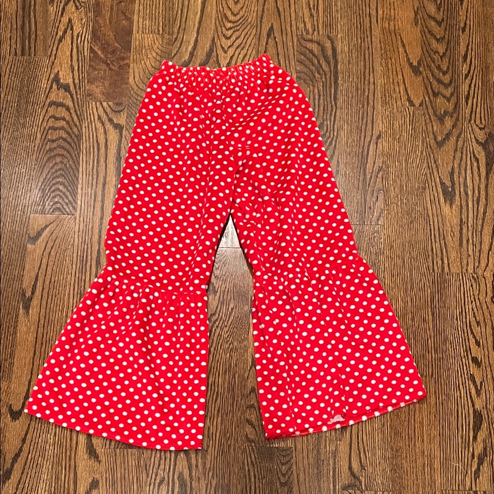 Red Polka Dot Flared Pants
